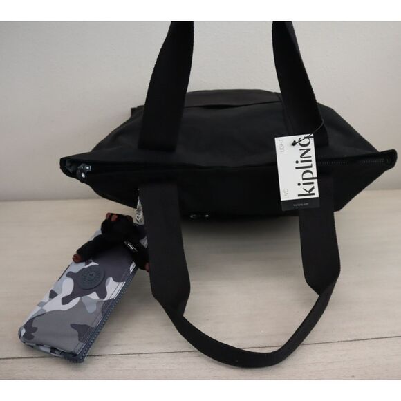 Kipling KIB9Z7-5EV Women's O/S Black/Camo Gray Era M Set Tote Bag w/Pouch - Picture 13 of 16